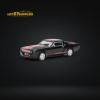 (Pre-Order) Pop Race Shelby Mustang GT500 Dark Chrome Black w/ Openable hood 1:64