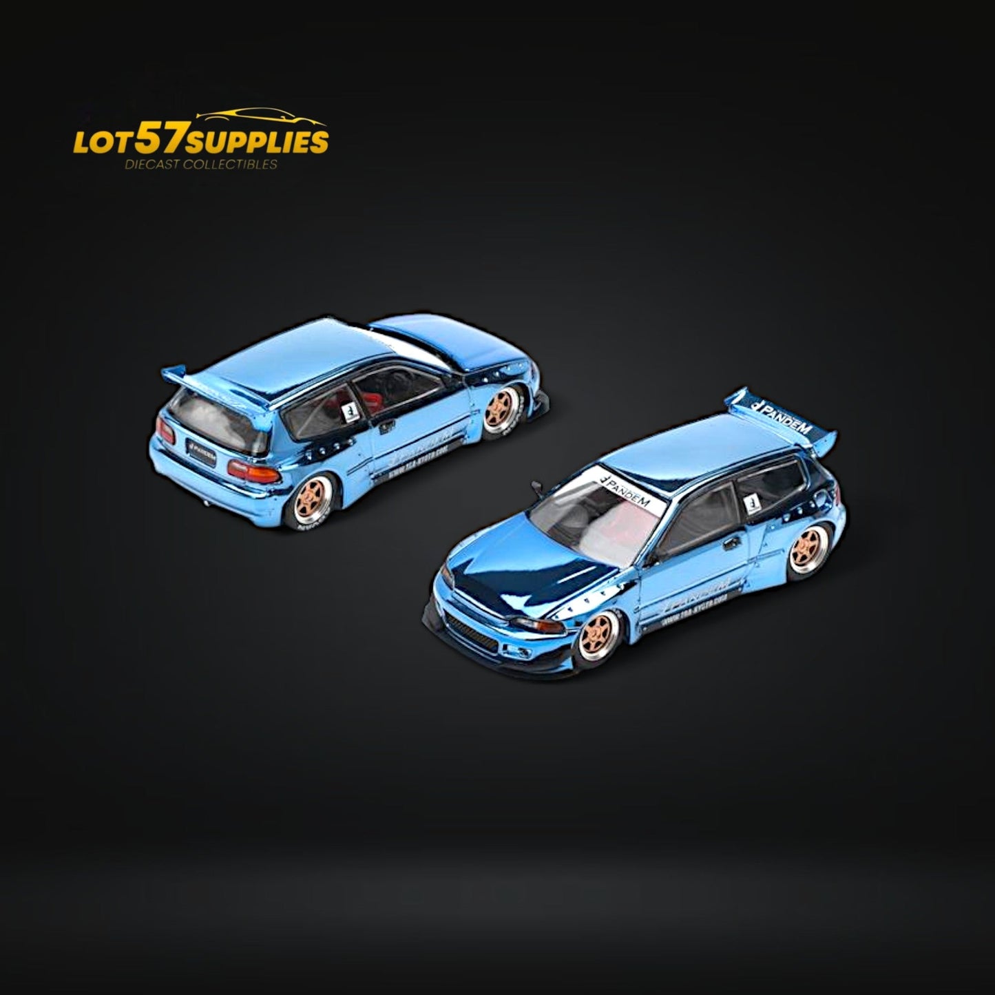 (Pre-Order) Pop Race Pandem Civic EG6 Blue Chrome 1:64