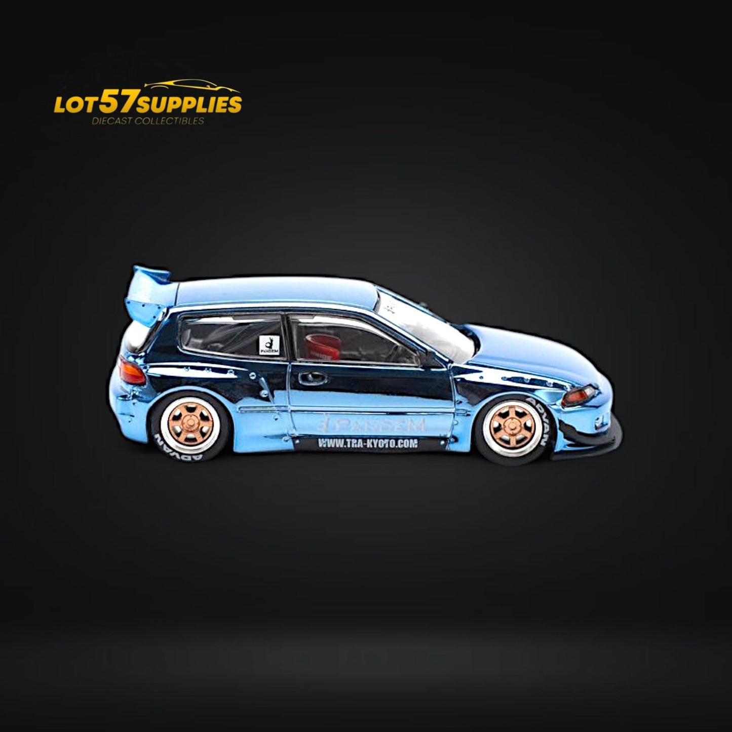 (Pre-Order) Pop Race Pandem Civic EG6 Blue Chrome 1:64