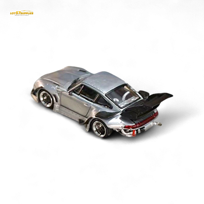 Street Weapon Porsche RWB 993 Raw Varnish Color High Wing 1:64
