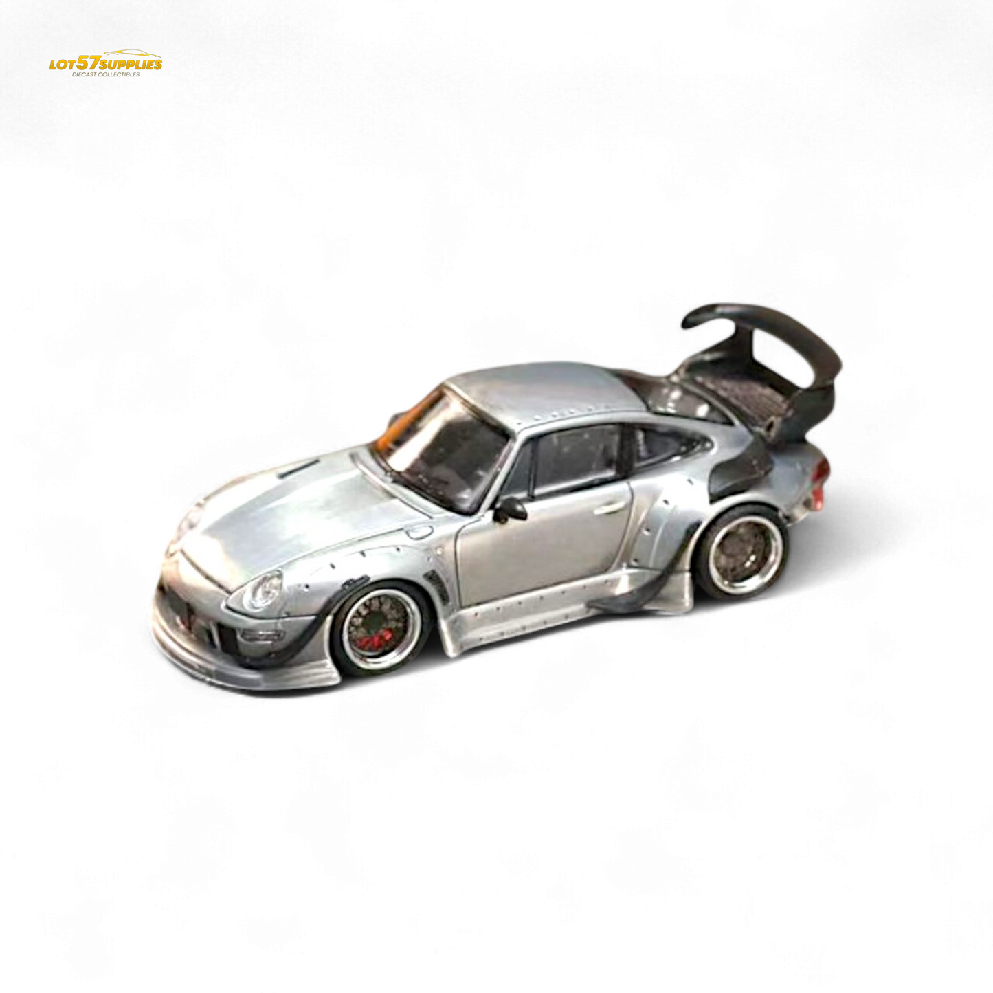 Street Weapon Porsche RWB 993 Raw Varnish Color Low Wing 1:64