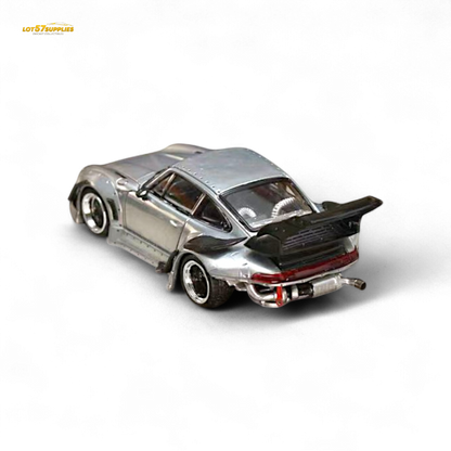 Street Weapon Porsche RWB 993 Raw Varnish Color High Wing 1:64