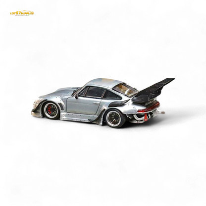 Street Weapon Porsche RWB 993 Raw Varnish Color High Wing 1:64