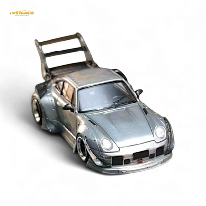Street Weapon Porsche RWB 993 Raw Varnish Color High Wing 1:64