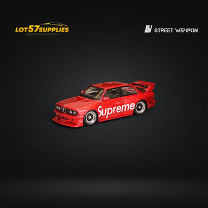 Street Weapon BMW E30 in SUP Red Livery 1:64