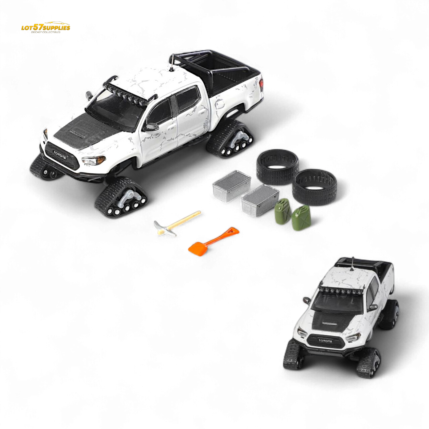 GCD Toyota TACOMA SNOW VERSION in White & 3PMSF Tires 1:64