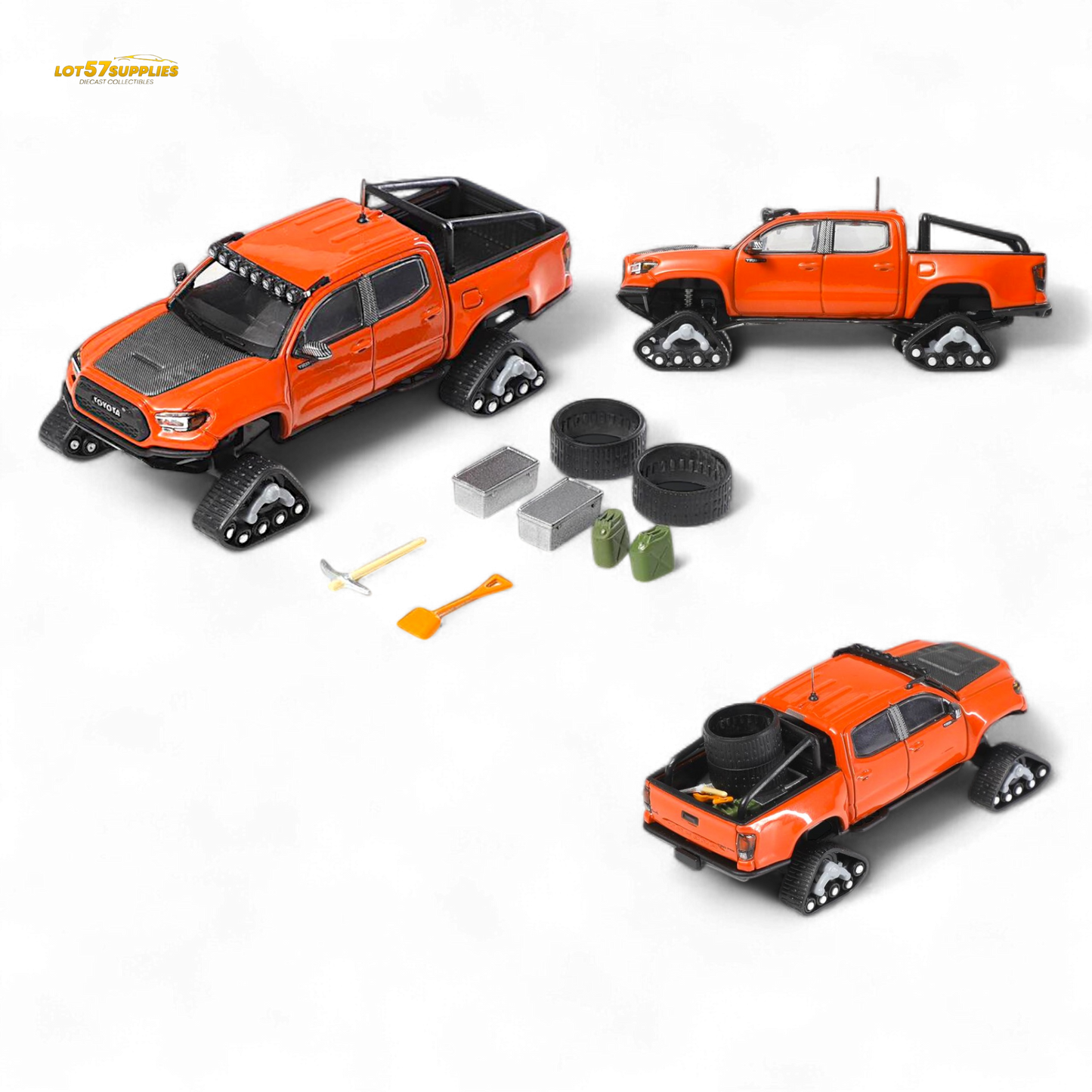 GCD Toyota TACOMA in Orange Red & 3PMSF Tires 1:64