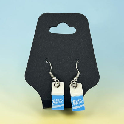 Blue Milk Brick Earrings