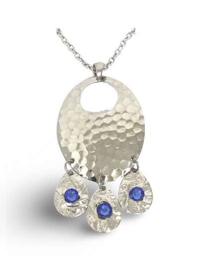 Hammered Sapphire Chandelier Necklace by The Urban Charm