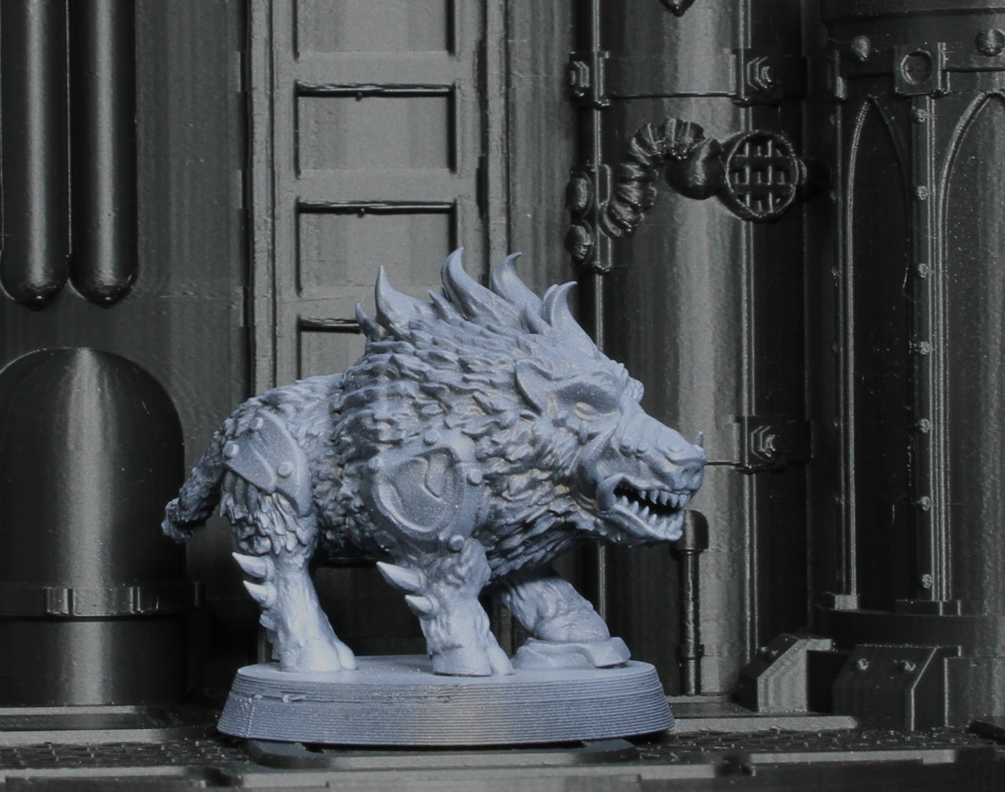 Grokk Brutelord by Atlan Forge – Resin Printed Grimdark Sci-Fi Mini With Wolf (28/32mm)