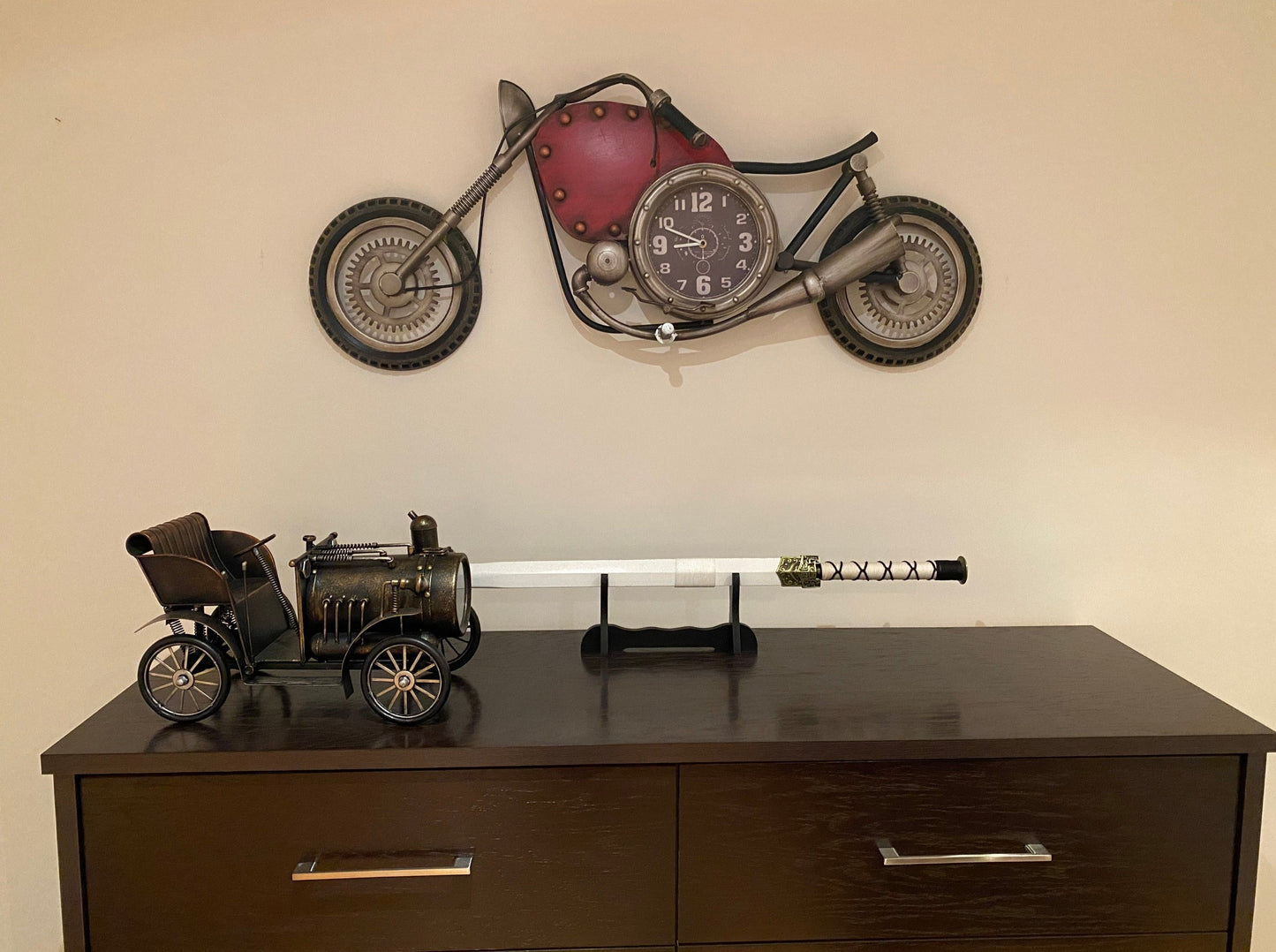 Wall clock - Vintage Motorcycle Wall Clock by Peterson Housewares & Artwares