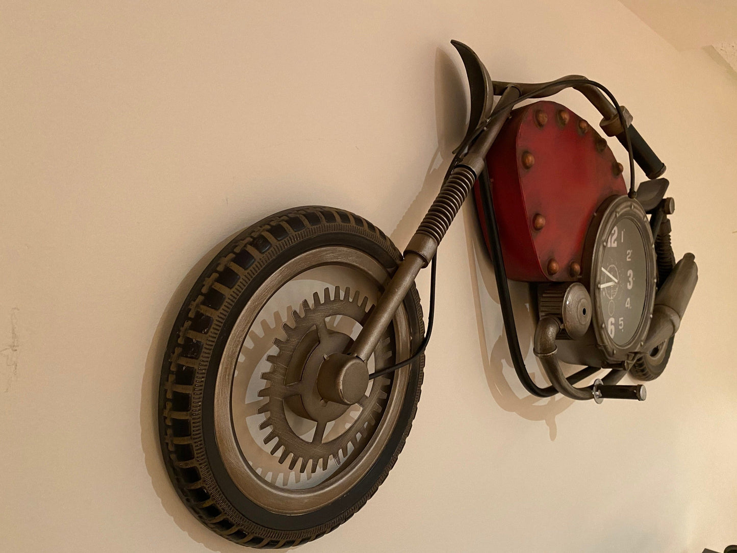 Wall clock - Vintage Motorcycle Wall Clock by Peterson Housewares & Artwares