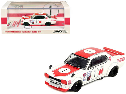 Nissan Skyline 2000 GT-R (KPGC10) #1 RHD (Right Hand Drive) Takahashi Kinimitsu "Fuji Masters 250km" (1971) 1/64 Diecast Model Car by Inno Models  free shipping USA
