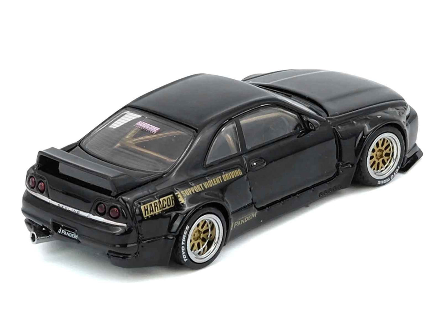 Nissan Skyline GT-R (BCNR33) RHD (Right Hand Drive) "Pandem - Rocket Bunny" Black 1/64 Diecast Model Car by Inno Models