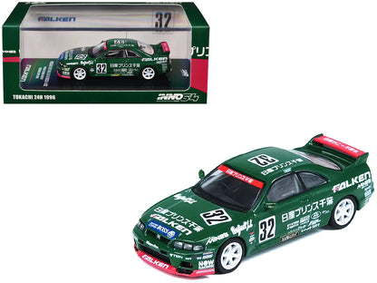 Nissan Skyline GT-R (R33) RHD (Right Hand Drive) #32 "Prince Chiba Falken" N1 Super Endurance Series "Tokachi 24 Hours" (1996) 1/64 Diecast Model Car by Inno Models  free shipping USA