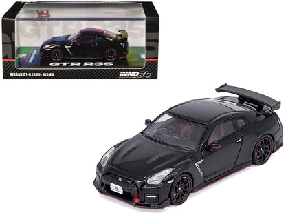 Nissan GT-R (R35) Nismo RHD (Right Hand Drive) Nismo Black with Carbon Hood and Top 1/64 Diecast Model Car by Inno Models  free shipping USA