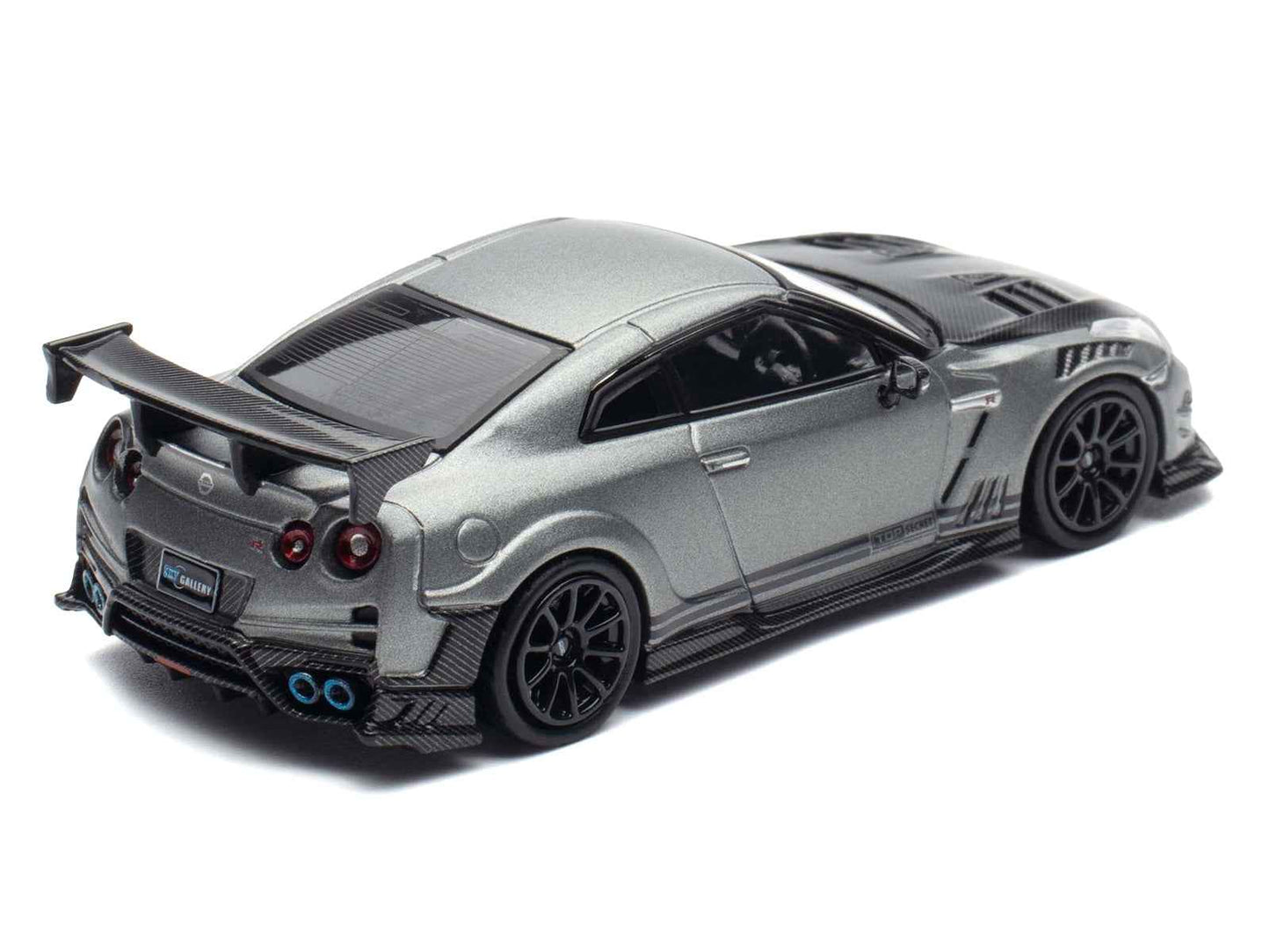 Nissan GT-R (R35) "Top Secret" RHD (Right Hand Drive) Gray Metallic with Carbon Hood "IAM Bangkok 2025 Event Edition" 1/64 Diecast Model Car by Inno Models