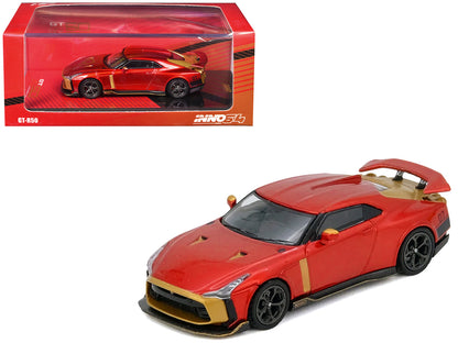 Nissan GT-R50 By ItalDesign Red Metallic with Gold Accents 1/64 Diecast Model Car by Inno Models  free shipping USA