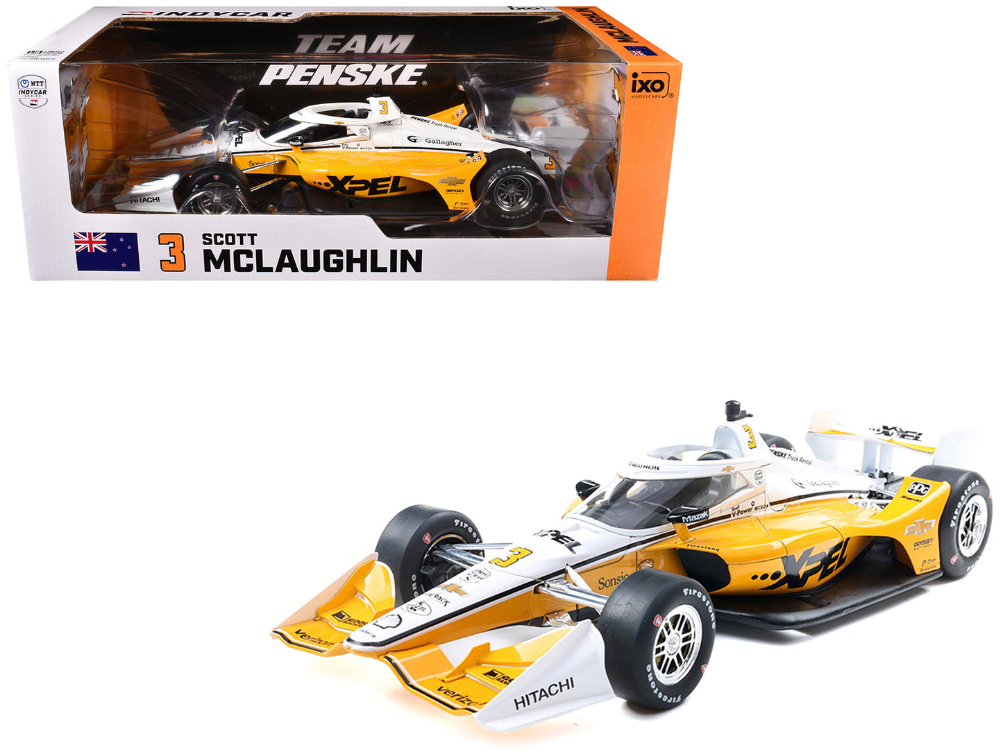 Dallara IndyCar #3 Scott McLaughlin "XPEL" Team Penske (Road Course Configuration) "NTT IndyCar Series" (2025) 1/18 Diecast Model Car by IXO Models  free shipping USA