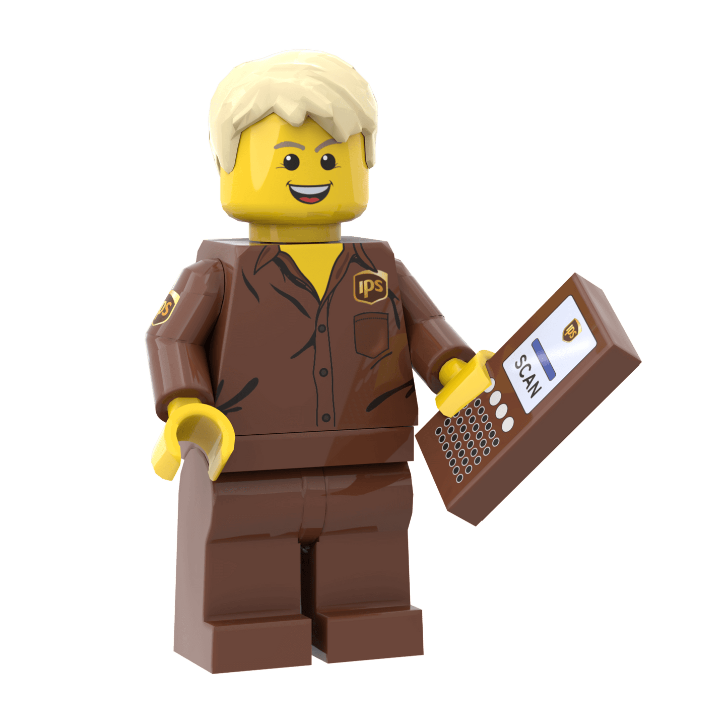 IPS Delivery Driver (Male) -  Custom Printed Minifig - Made Using LEGO® Parts