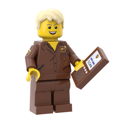 IPS Delivery Driver (Male) -  Custom Printed Minifig - Made Using LEGO® Parts