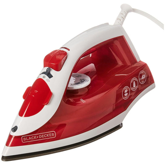 Black & Decker Compact Iron With Non-Stick, Spray And Burst Of Steam - Red