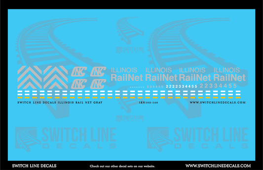 N Scale Illinois Central Rail Net Gray Decal Set