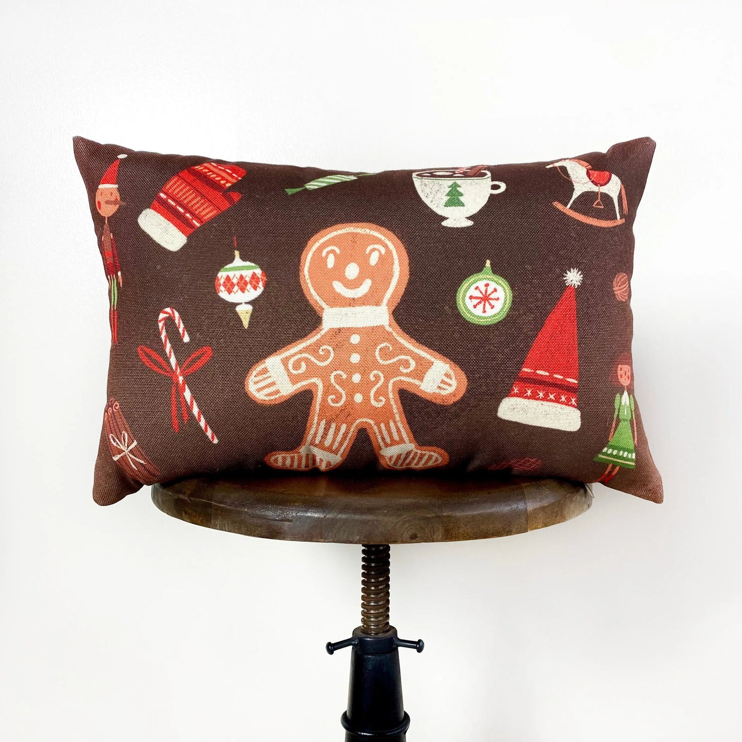Iced Gingerbread Man | Christmas Throw Pillow | 12x18 18x12 | Rustic Home Decor | Rustic Christmas Decor | Farmhouse Decor | Room Decor by UniikPillows