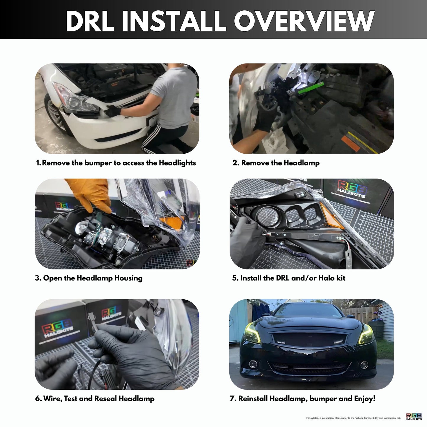 (2010-2013) Infiniti G37 Multicolor Flow DRL Boards (for Spyder Headlights only)