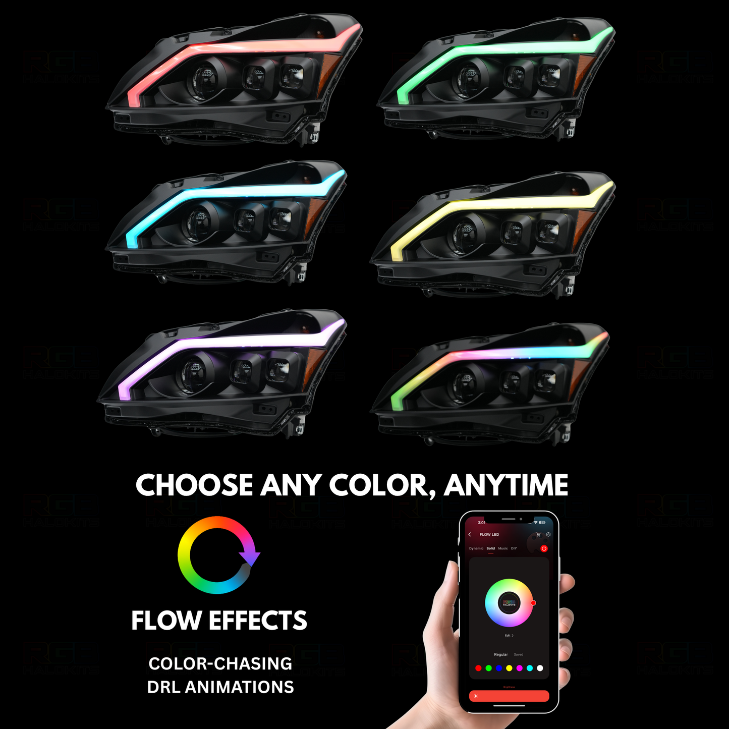 (2010-2013) Infiniti G37 Multicolor Flow DRL Boards (for Spyder Headlights only)