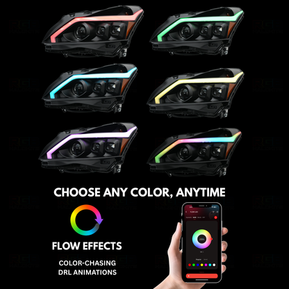 (2010-2013) Infiniti G37 Multicolor Flow DRL Boards (for Spyder Headlights only)