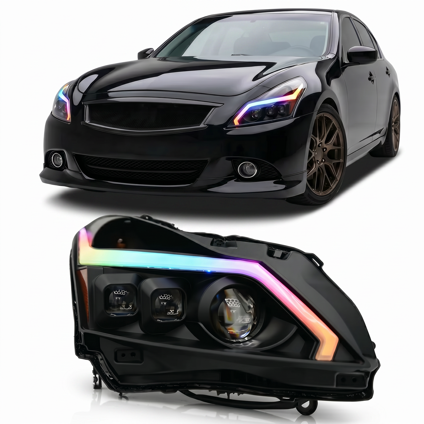 (2010-2013) Infiniti G37 Multicolor Flow DRL Boards (for Spyder Headlights only)