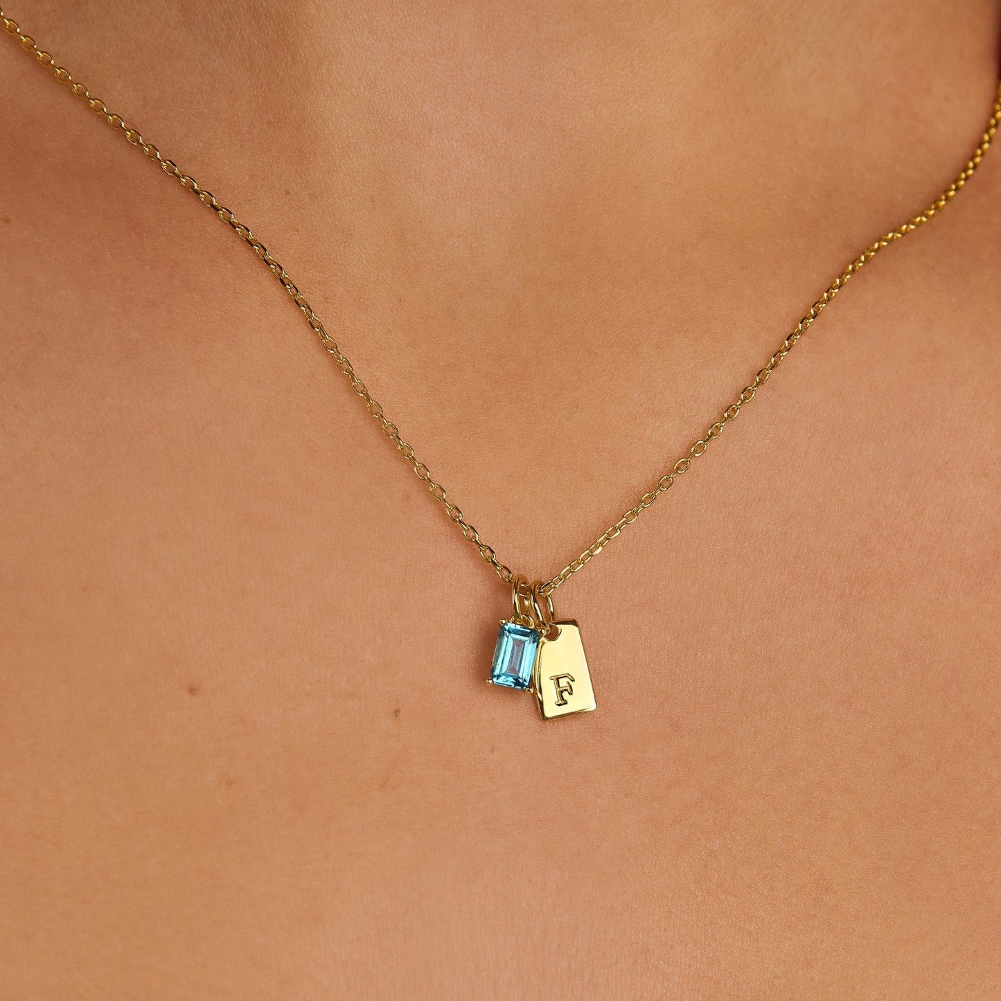 Tag Initial Necklace by Little Sky Stone