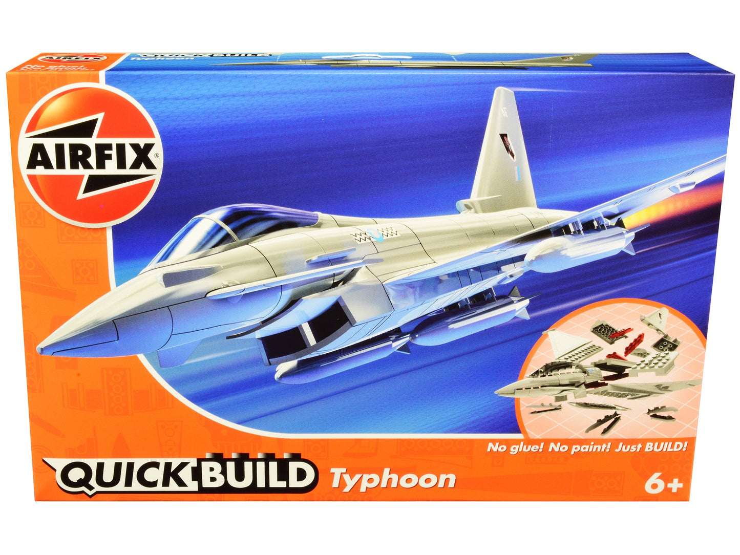 Skill 1 Model Kit Eurofighter Typhoon Snap Together Painted Plastic Model Airplane Kit by Airfix Quickbuild  free shipping USA