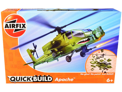 Skill 1 Model Kit  Apache Snap Together Painted Plastic Model Helicopter Kit by Airfix Quickbuild  free shipping USA