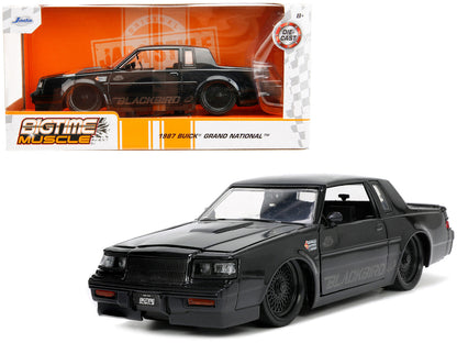 1987 Buick Grand National Black Metallic "Blackbird" "Bigtime Muscle" Series 1/24 Diecast Model Car by Jada  free shipping USA