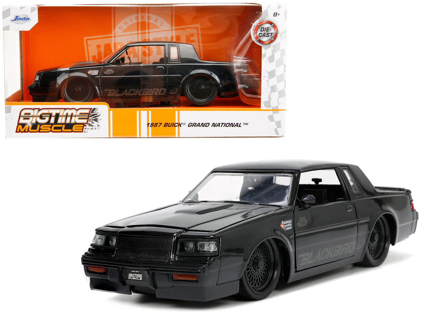 1987 Buick Grand National Black Metallic "Blackbird" "Bigtime Muscle" Series 1/24 Diecast Model Car by Jada  free shipping USA
