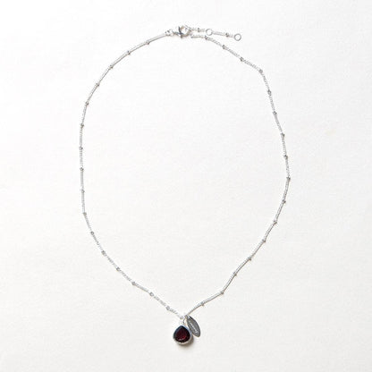 January Garnet Birthstone Necklace by Tiny Rituals