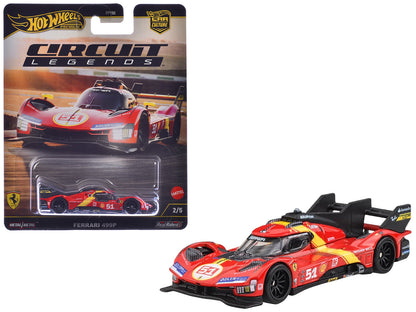 Ferrari 499P #51 Red with Yellow Stripes "Circuit Legends" Series Diecast Model Car by Hot Wheels  free shipping USA