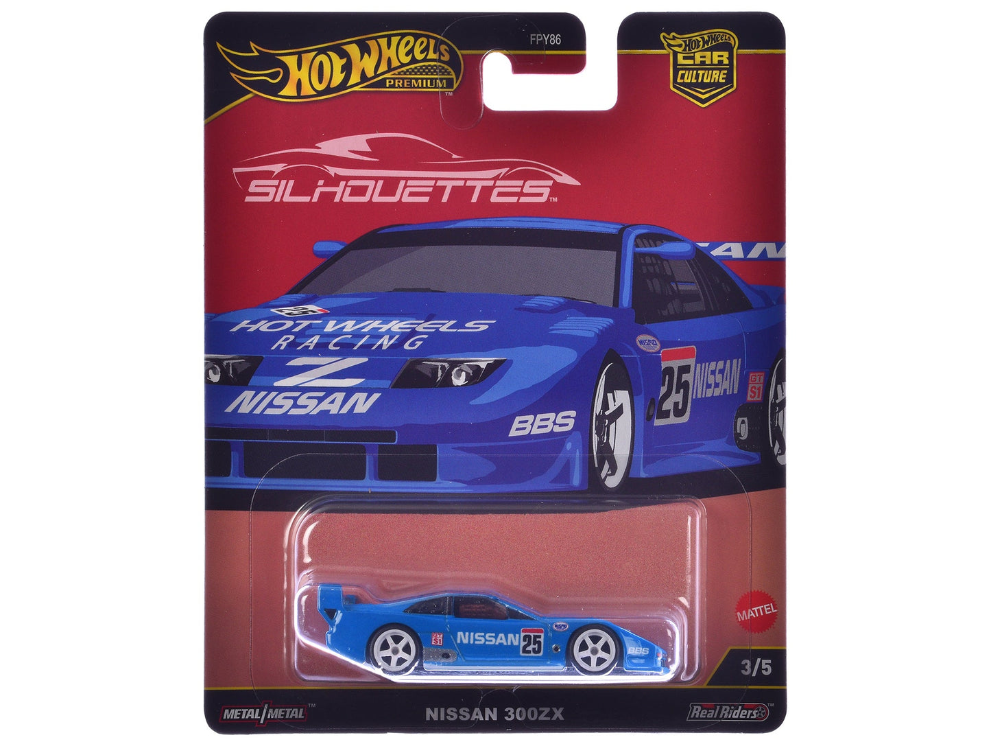 Nissan 300ZX #25 "Hot Wheels Racing" Blue "Silhouettes" Series Diecast Model Car by Hot Wheels  free shipping USA