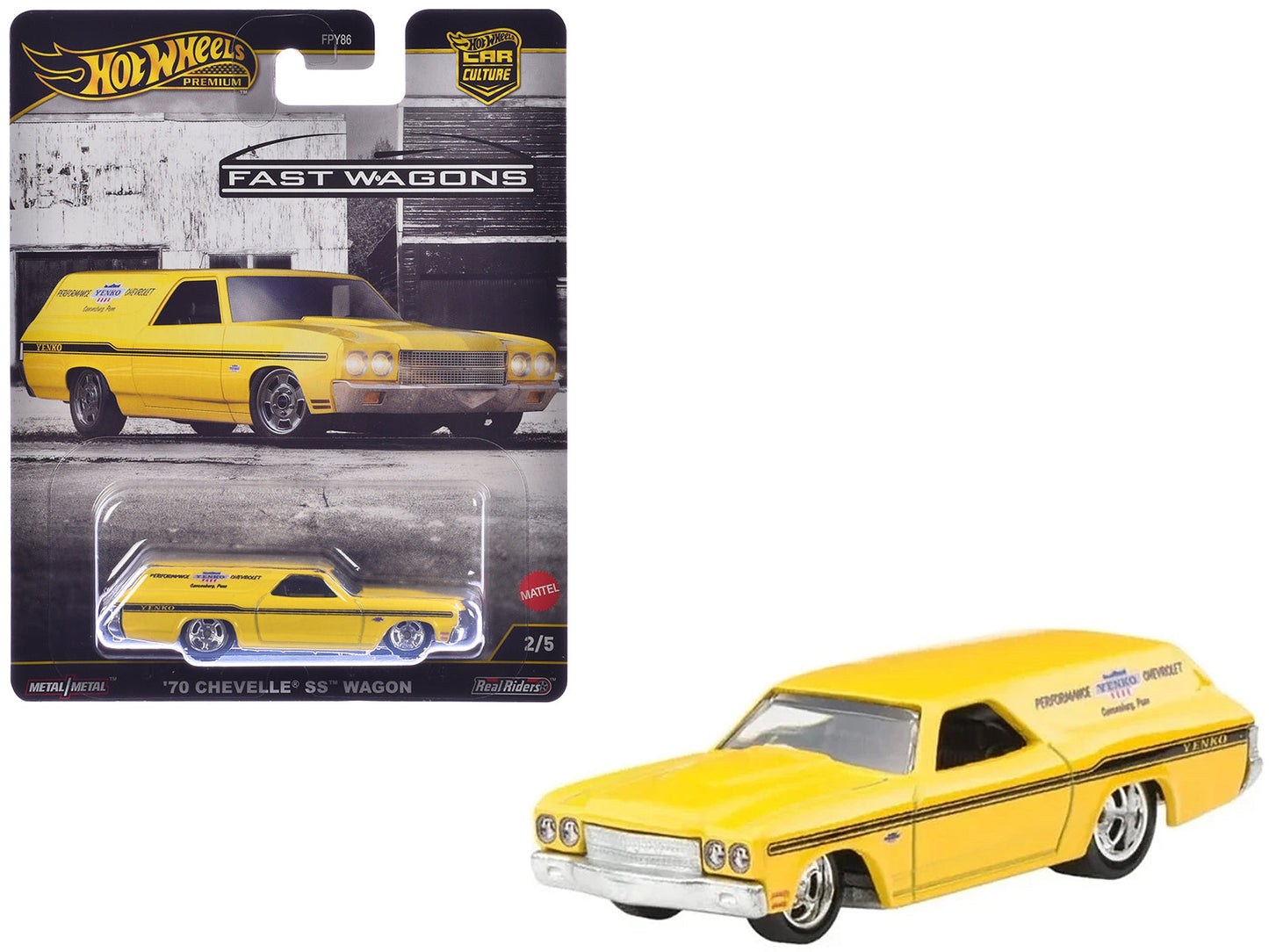 1970 Chevrolet Chevelle SS Wagon "Yenko" Yellow "Fast Wagons" Series Diecast Model Car by Hot Wheels  free shipping USA