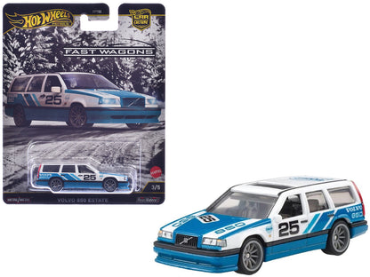Volvo 850 Estate Wagon #25 Blue and White "Fast Wagons" Series Diecast Model Car by Hot Wheels  free shipping USA