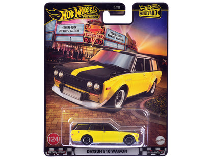 Datsun 510 Wagon Yellow and Black "Boulevard" Series Diecast Model Car by Hot Wheels  free shipping USA
