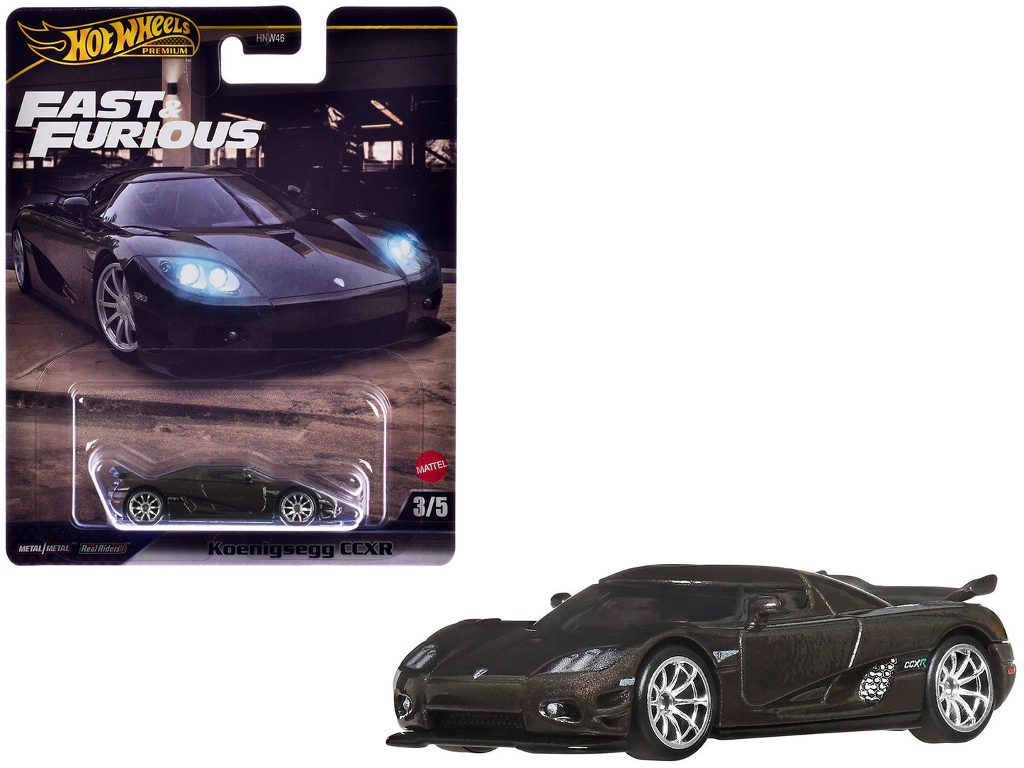 Koenigsegg CCXR Dark Gray Metallic "Fast Five" (2011) Movie "Fast & Furious" Series Diecast Model Car by Hot Wheels  free shipping USA
