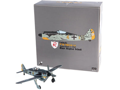 Focke-Wulf FW 190A-4 Fighter Aircraft "Major Siegfried Schnell Luftwaffe JG2 France" (1943) 1/72 Diecast Model by JC Wings