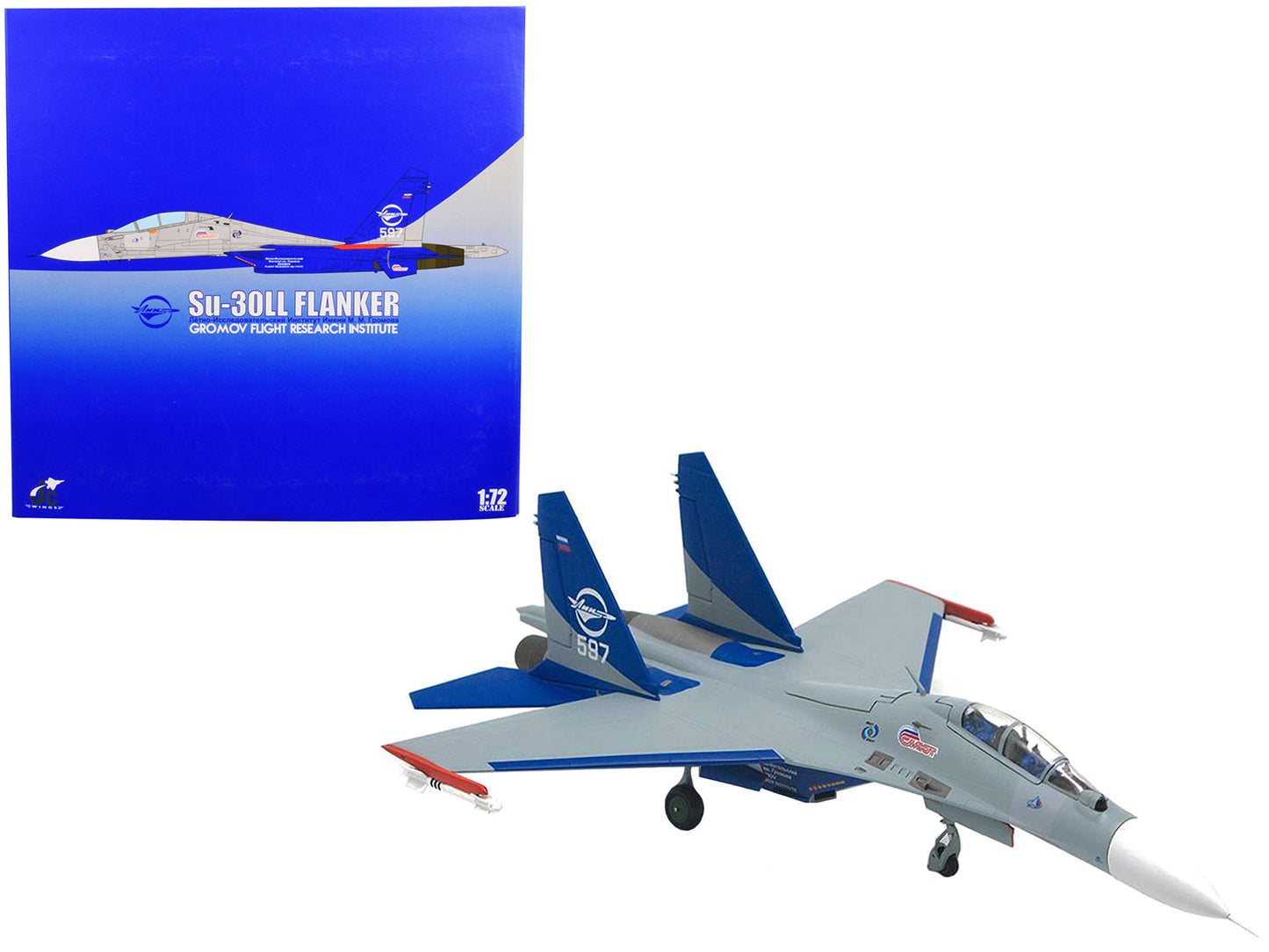 Sukhoi Su-30LL Flanker-C Fighter Aircraft "Gromov Flight Research Institute Ramenskoye AB Russia" (1997) 1/72 Diecast Model by JC Wings  free shipping USA