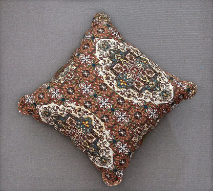 DaDa Bedding Rustic Earthy Cross Motif Folk Style Scalloped Euro Pillow Sham Cover, 26" x 26" (JHW944) by DaDa Bedding Collection