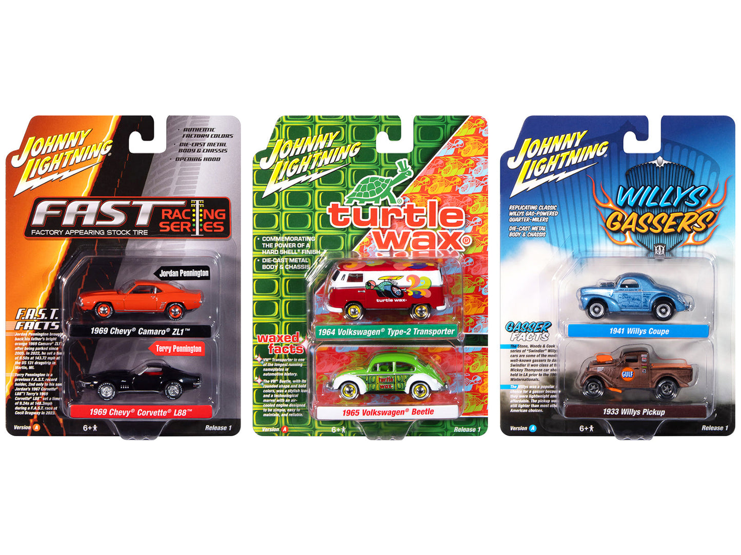 Johnny Lightning "2-Packs" 2024 Release 1 Set A of 6 pieces 1/64 Diecast Model Cars by Johnny Lightning  free shipping USA