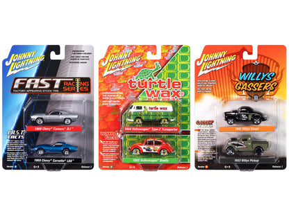 Johnny Lightning "2-Packs" 2024 Release 1 Set B of 6 pieces 1/64 Diecast Model Cars by Johnny Lightning  free shipping USA