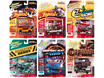 "Street Freaks" 2022 Set A of 6 Cars Release 2 1/64 Diecast Model Cars by Johnny Lightning  free shipping USA